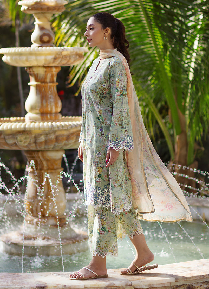 3 PC Embroidered Printed Suit