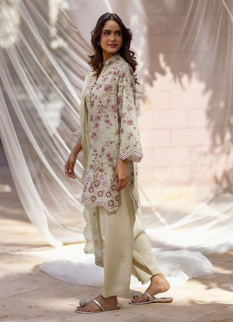 3 PC Embroidered Printed Suit