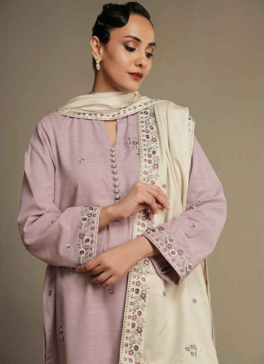 3 PC khaddar Embroidered Suit