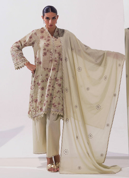 3 PC Embroidered Printed Suit