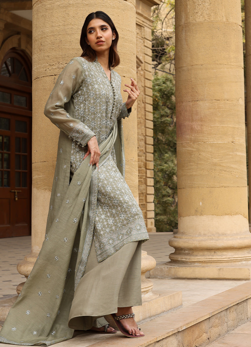 3 PC Embroidered Suit