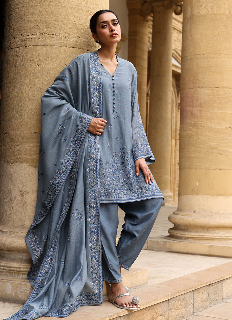 3 PC Kora Embroidered Suit