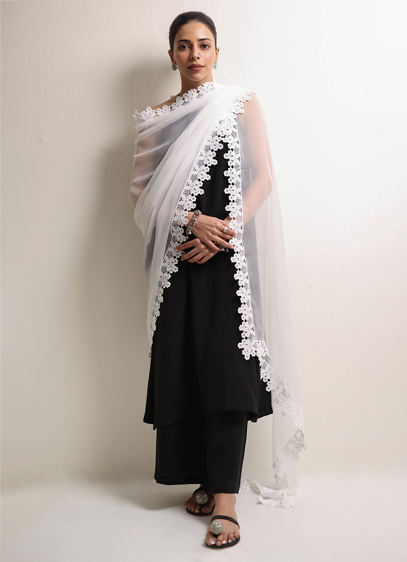 Chiffon Lace Dupatta