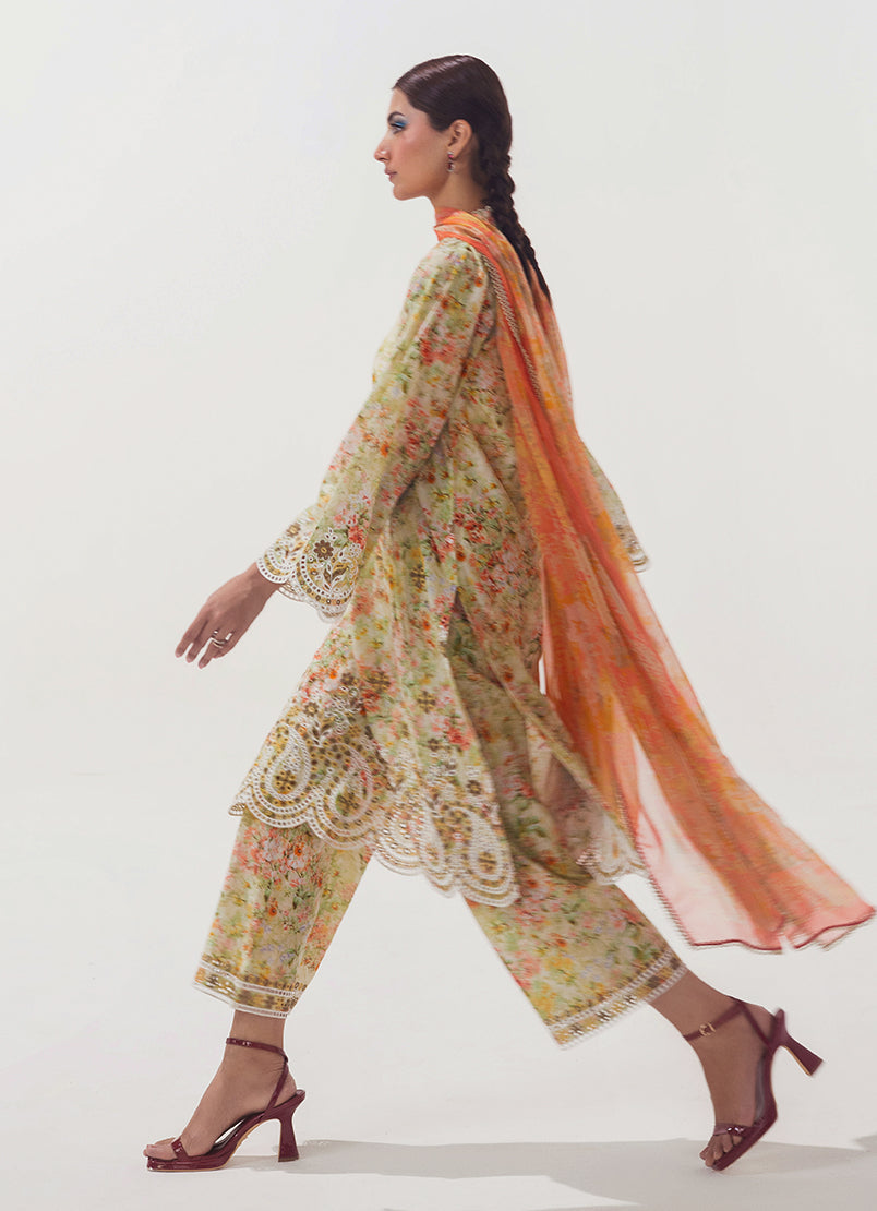 3 PC Embroidered Printed Suit