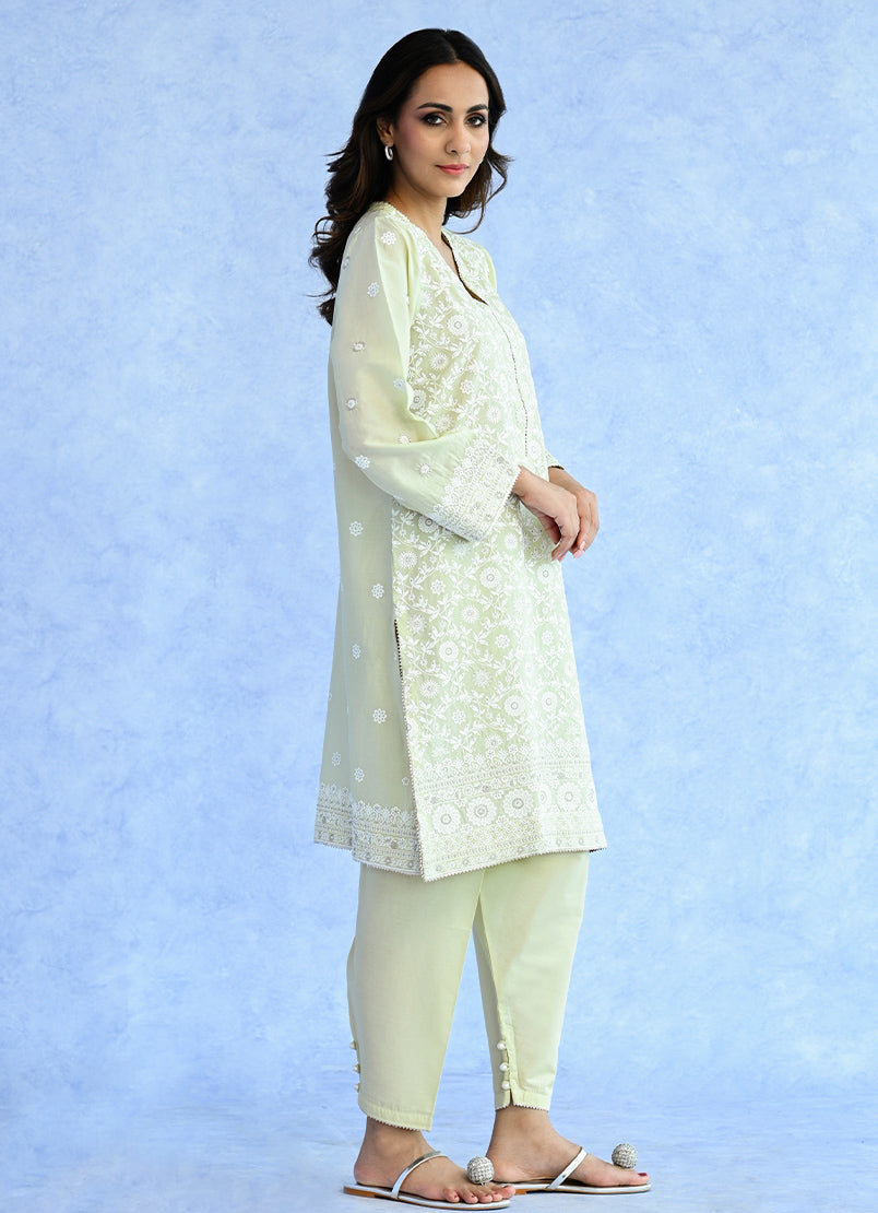 Pistachio Green Embroidered CO-ORD Set