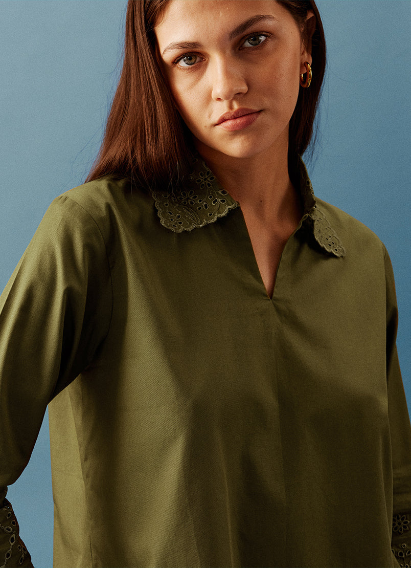 olive-green-embroidered-shirt